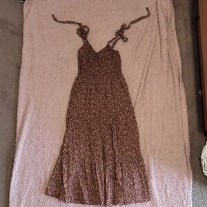 Madewell Lucie Florentine Floral Tie Strap Tiered Midi Dress